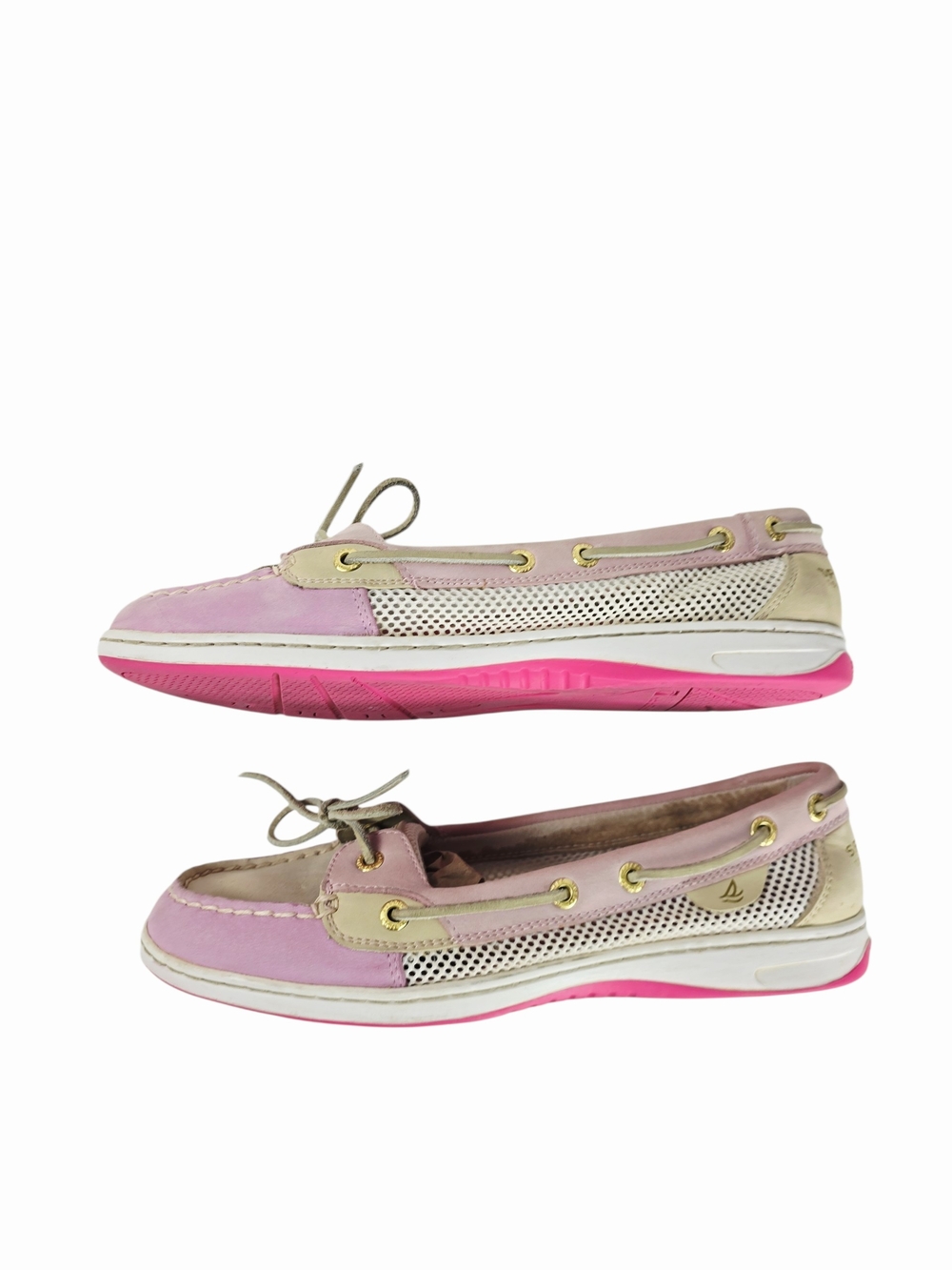 Sperry Saltwater Two-Tone Pink Leather Boat Shoes - Picture 7 of 12